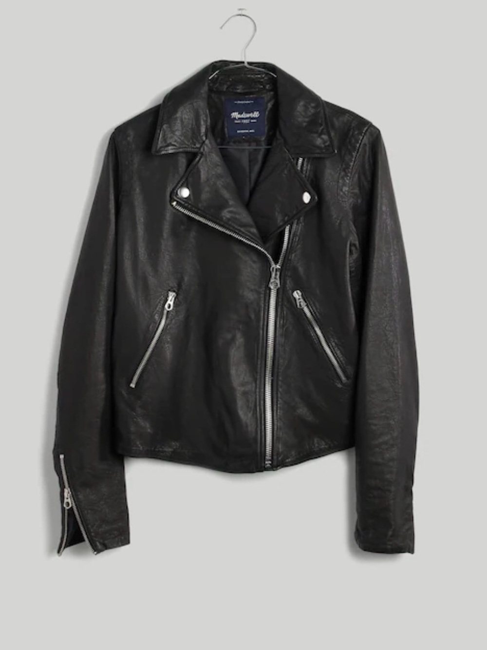 Madewell Black Leather Asymmetrical Moto Jacket